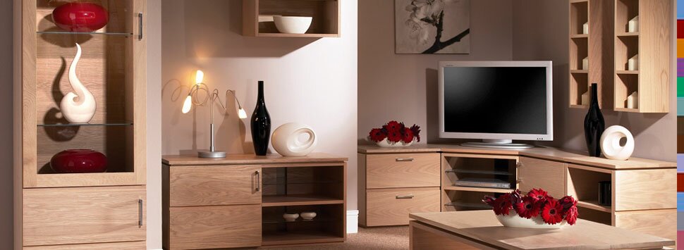 Corndell Helix modular oak living room furniture